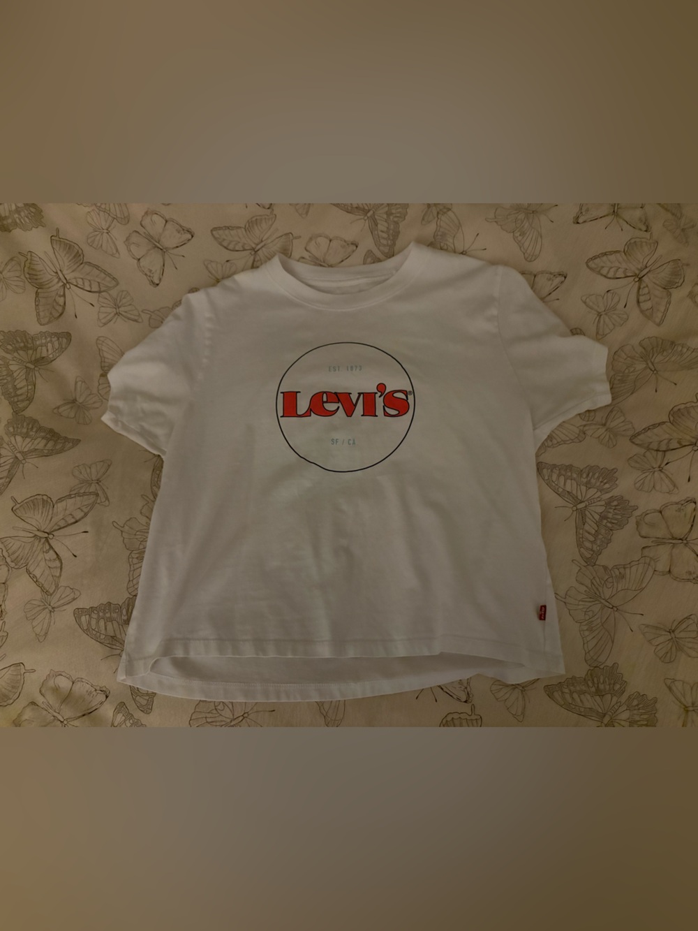 Levi's Cropped White Logo Tee